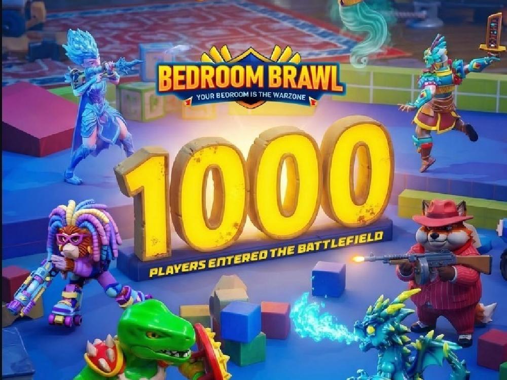 Bedroom Brawl characters in a colorful toy battlefield